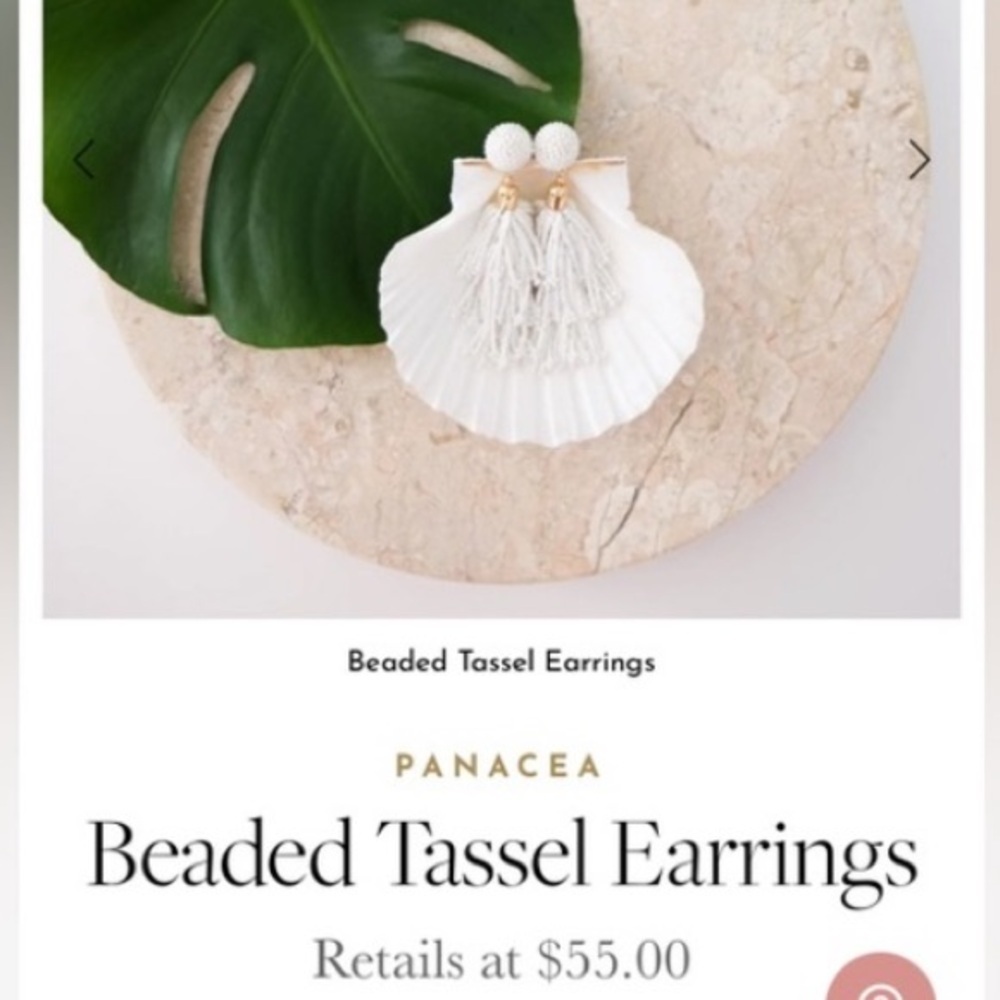 PANACEA White Rachel Zoe Beaded Tassel Dangle Earrings Set | NEW/NWT!!💟💟 - Picture 7 of 7